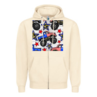 Sandshell usa monster truck seamless pattern Zipper Hoodie - BundleAndBundleShop