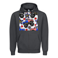 Smoke usa monster truck seamless pattern Zipper Hoodie - BundleAndBundleShop