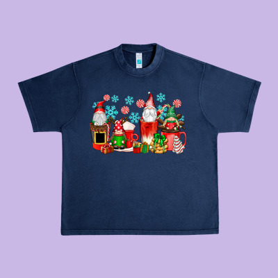 Christmas Gnomes Coffee Cups Urban Heavy Tee Designed By Texasbilliewilder
