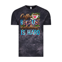 Cloud Black coffee because adulting is hard Vintage Tee - Zillion Design Studio