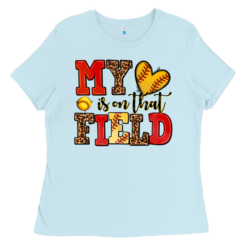 My Heart Is On That Field Softball Ladies Tee by AdoDesignShop | Teevron