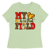 Matcha my heart is on that field softball Ladies Tee - AdoDesignShop