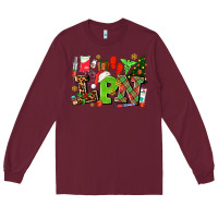 Burgundy lpn christmas nurse with Long Sleeve Tee - AdoDesignShop