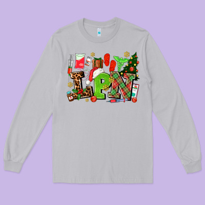 Lpn Christmas Nurse With Long Sleeve Tee Designed By Adodesignshop