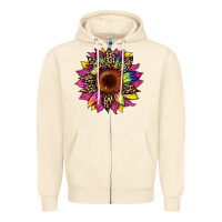 Sandshell tie dye leopard sunflower Zipper Hoodie - Artiststas