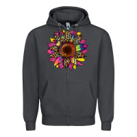 Smoke tie dye leopard sunflower Zipper Hoodie - Artiststas