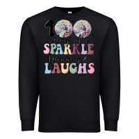 Black 100 days of sparkle learning and laugh faux sequin Premium Sweatshirt - MaliasSmallBusiness