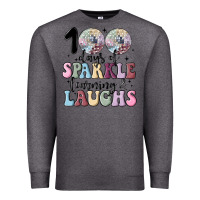 Charcoal Heather 100 days of sparkle learning and laugh faux sequin Premium Sweatshirt - MaliasSmallBusiness