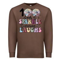 Chestnut 100 days of sparkle learning and laugh faux sequin Premium Sweatshirt - MaliasSmallBusiness