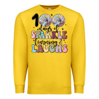 100 Days Of Sparkle Learning And Laugh Faux Sequin Premium Sweatshirt | Teevron