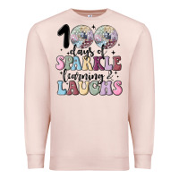 Pale Pink 100 days of sparkle learning and laugh faux sequin Premium Sweatshirt - MaliasSmallBusiness