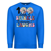 True Royal 100 days of sparkle learning and laugh faux sequin Premium Sweatshirt - MaliasSmallBusiness