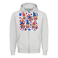Dove Grey 4th of july patriotic gnome seamless pattern Zipper Hoodie - BundleAndBundleShop