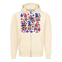 Sandshell 4th of july patriotic gnome seamless pattern Zipper Hoodie - BundleAndBundleShop