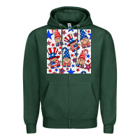 Sports Green 4th of july patriotic gnome seamless pattern Zipper Hoodie - BundleAndBundleShop