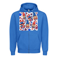 True Royal 4th of july patriotic gnome seamless pattern Zipper Hoodie - BundleAndBundleShop