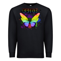 Black rainbow butterfly pride lgbtq Premium Sweatshirt - MaliasSmallBusiness