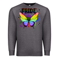 Charcoal Heather rainbow butterfly pride lgbtq Premium Sweatshirt - MaliasSmallBusiness