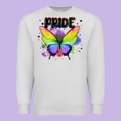 Rainbow Butterfly Pride Lgbtq Premium Sweatshirt Designed By Maliassmallbusiness