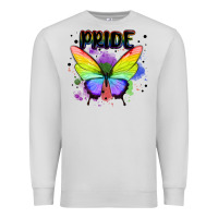 Dove Grey rainbow butterfly pride lgbtq Premium Sweatshirt - MaliasSmallBusiness