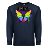 Navy rainbow butterfly pride lgbtq Premium Sweatshirt - MaliasSmallBusiness
