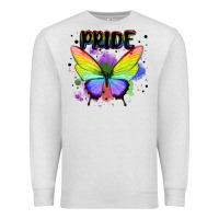 Oatmeal Heather rainbow butterfly pride lgbtq Premium Sweatshirt - MaliasSmallBusiness