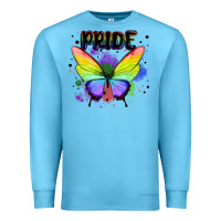 Ocean Blue rainbow butterfly pride lgbtq Premium Sweatshirt - MaliasSmallBusiness