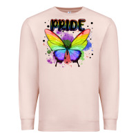 Pale Pink rainbow butterfly pride lgbtq Premium Sweatshirt - MaliasSmallBusiness