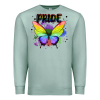 Seafoam rainbow butterfly pride lgbtq Premium Sweatshirt - MaliasSmallBusiness