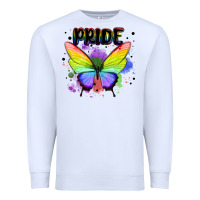 White rainbow butterfly pride lgbtq Premium Sweatshirt - MaliasSmallBusiness