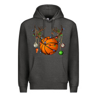 Charcoal Heather Basketball Horn Christmas Premium Hoodie - BundleAndBundleShop