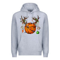 Heather Grey Basketball Horn Christmas Premium Hoodie - BundleAndBundleShop
