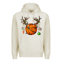 Oatmeal Heather Basketball Horn Christmas Premium Hoodie - BundleAndBundleShop