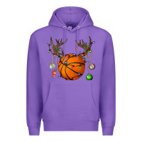 Purple Basketball Horn Christmas Premium Hoodie - BundleAndBundleShop