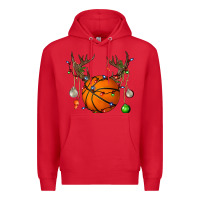Red Basketball Horn Christmas Premium Hoodie - BundleAndBundleShop