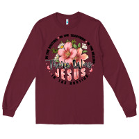 Burgundy there was jesus Long Sleeve Tee - JahusDesignShop