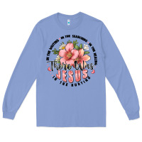 Colony Blue there was jesus Long Sleeve Tee - JahusDesignShop