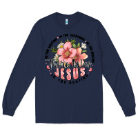 Navy there was jesus Long Sleeve Tee - JahusDesignShop