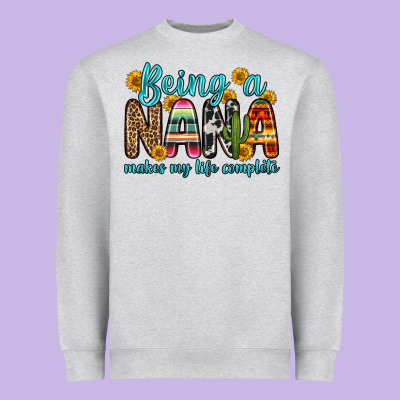 Being A Nana Makes My Life Complete Heavyweight Sweatshirt Designed By Zillion Design Studio