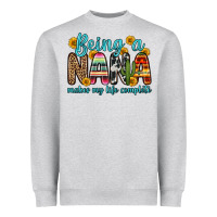 Heather Grey being a nana makes my life complete Heavyweight Sweatshirt - Zillion Design Studio