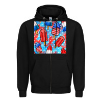 Black 4th of july popsicle seamless pattern Zipper Hoodie - BundleAndBundleShop