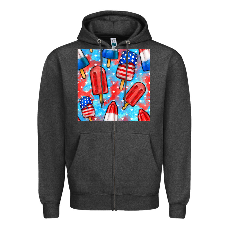 4th Of July Popsicle Seamless Pattern Zipper Hoodie by BundleAndBundleShop | Teevron