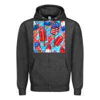 Charcoal Heather 4th of july popsicle seamless pattern Zipper Hoodie - BundleAndBundleShop