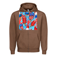 Chestnut 4th of july popsicle seamless pattern Zipper Hoodie - BundleAndBundleShop