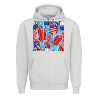 Dove Grey 4th of july popsicle seamless pattern Zipper Hoodie - BundleAndBundleShop