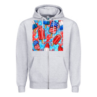 Heather Grey 4th of july popsicle seamless pattern Zipper Hoodie - BundleAndBundleShop