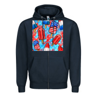 Navy 4th of july popsicle seamless pattern Zipper Hoodie - BundleAndBundleShop