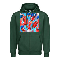 Sports Green 4th of july popsicle seamless pattern Zipper Hoodie - BundleAndBundleShop