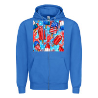 True Royal 4th of july popsicle seamless pattern Zipper Hoodie - BundleAndBundleShop