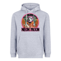 Heather Grey neon moon Heavyweight Hoodie - MaliasSmallBusiness